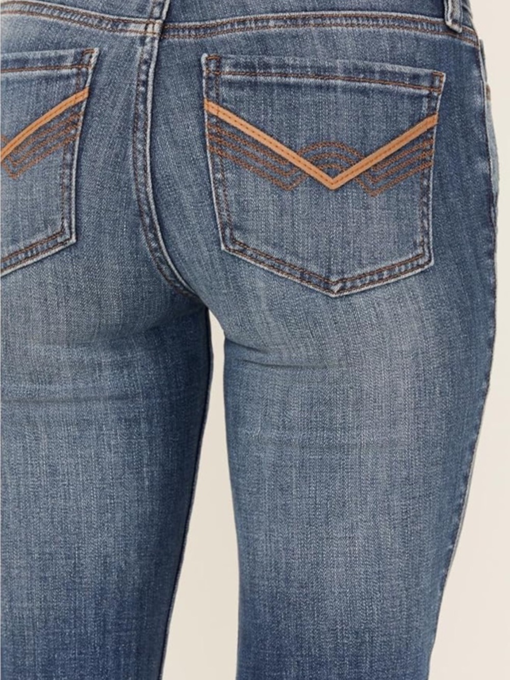 Idyllwind Women's Bootcut Denim Jeans - Medium Blue with Tan Stitching